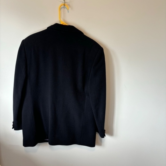 Career Moves Vintage Women's Black Wool and Cashmere Blazer SZ 11-12, 1980s - Picture 9 of 9